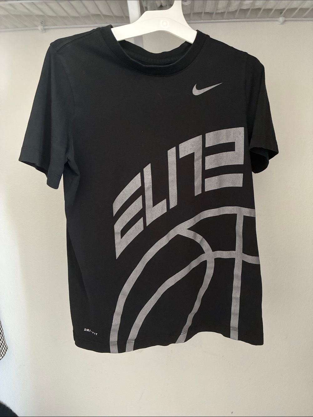 Nike Black Tee with Gray Elite Basketball Graphic